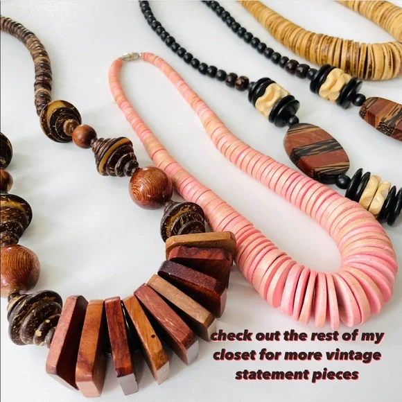 Vintage 1970s Muti Strand Multi-color Coconut Shell Beaded Necklace - Picture 13 of 13